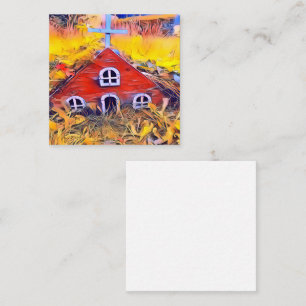 Little Red Fairy House Card