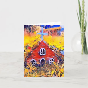 Little Red Fairy House Note Card