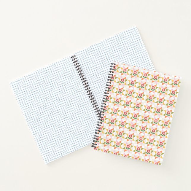 Little red flower quilt block notebook (Inside)