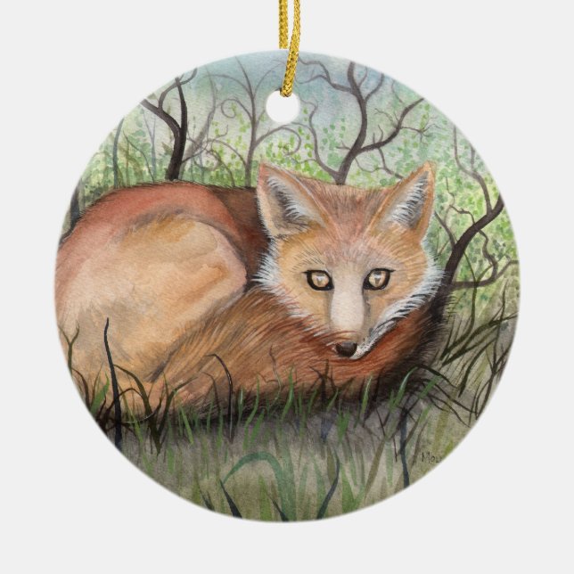 Little Red Fox Christmas Ornament (Front)