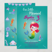 Little Red Head Mermaid Birthday Party