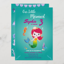 Little Red Head Mermaid Birthday Party