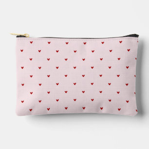 Little Red Hearts Cute Pink Valentines  Accessory Pouch