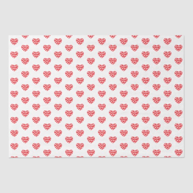 Little Red Hearts Tissue Paper (Front)