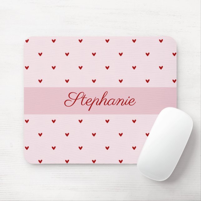 Little Red Heats Pink Name Mousepad (With Mouse)