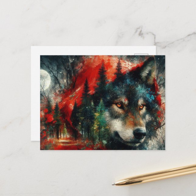 Little Red is the Wolf Postcard (Front/Back In Situ)