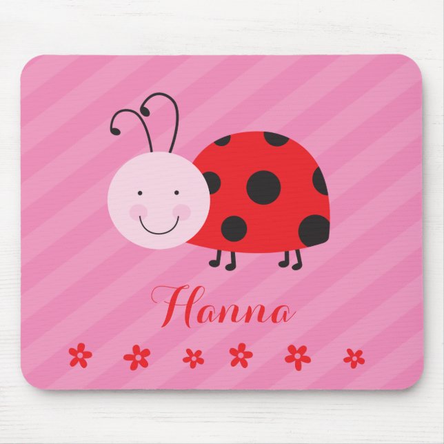 Little Red Ladybug Personalised Mousepad (Front)
