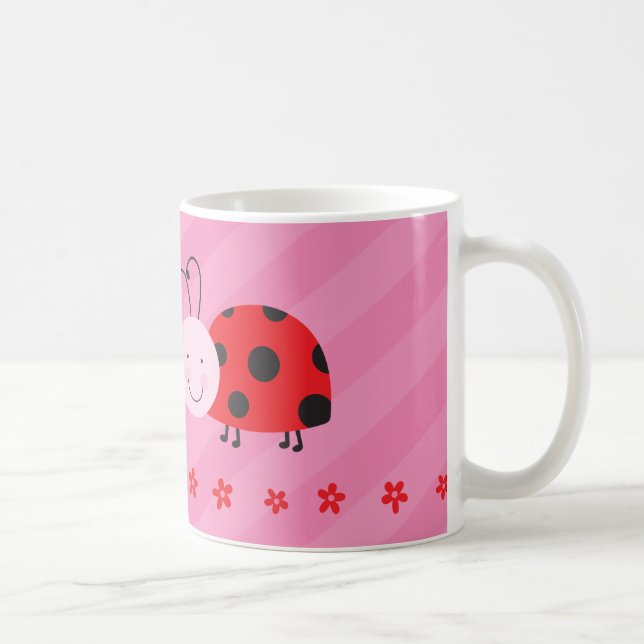 Little Red Ladybug Personalised Mug (Right)