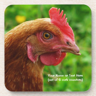 Little Red Laying Hen - RIR or ISA Brown Chicken Coaster