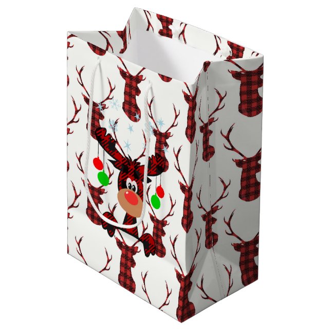 Little Red Moose Medium Gift Bag (Front Angled)