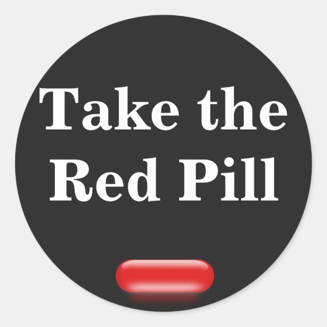 Little Red Pill Classic Round Sticker (Front)