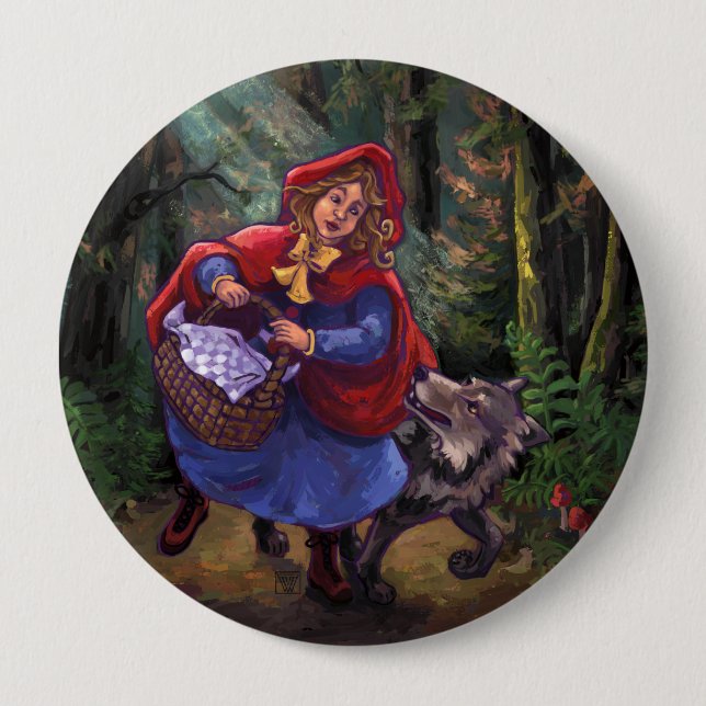 Little Red Riding Hood 10 Cm Round Badge (Front)