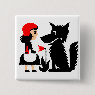 Little red riding hood 15 cm square badge