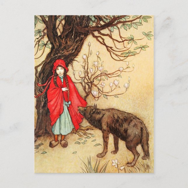 Little Red Riding Hood and the Big Bad Wolf Postcard (Front)