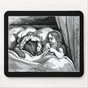 Little Red Riding Hood and the Big Bad Wolf Sketch Mouse Pad