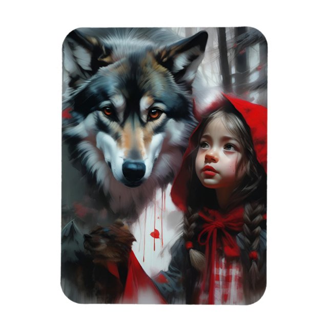 Little Red Riding Hood and Wolf  Magnet (Vertical)
