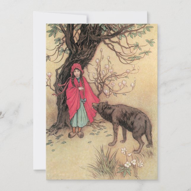 Little Red Riding Hood by Warwick Goble Invitation (Front)