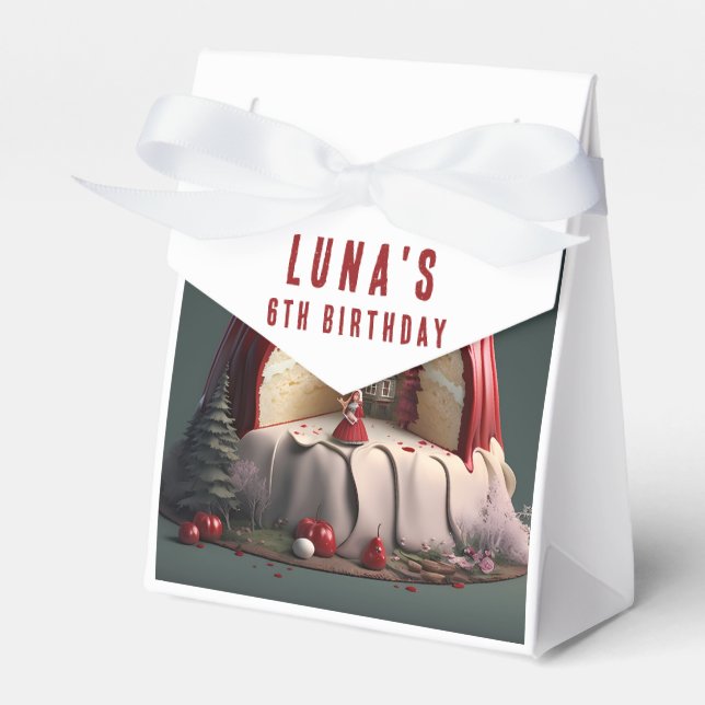 Little Red Riding Hood Cake - Birthday Favour Box (Front Side)