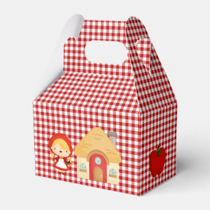Little Red Riding Hood Characters on Red Gingham Favour Box