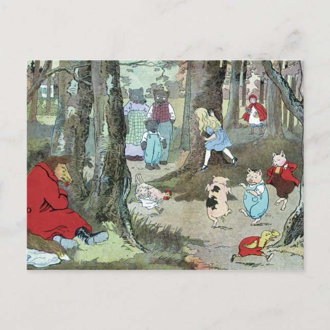 Little Red Riding Hood: End Pages Postcard (Front)