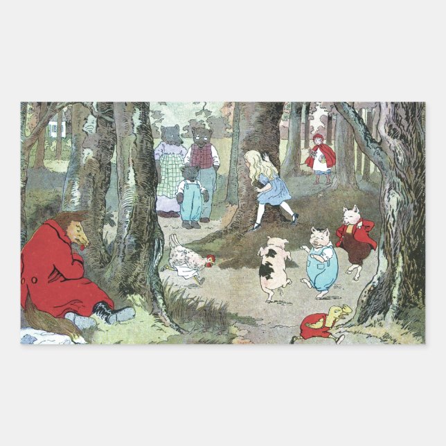Little Red Riding Hood: End Pages Rectangular Sticker (Front)