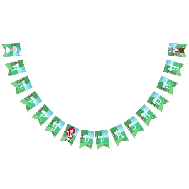 Little Red Riding Hood Fairytale Girls Birthday Bunting (All)