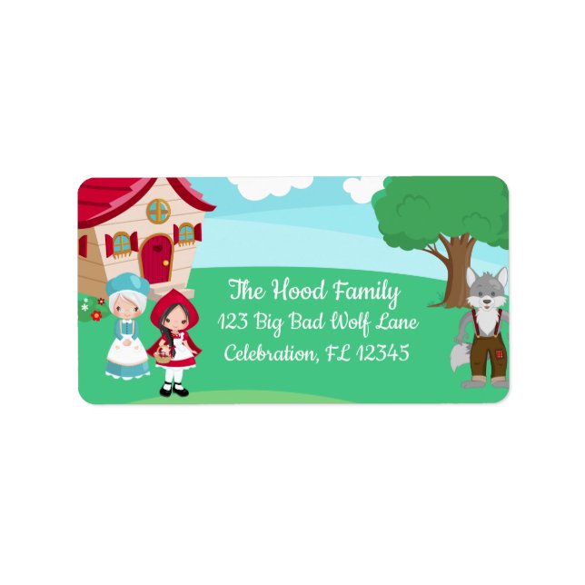 Little Red Riding Hood Fairytale Girls Birthday Label (Front)