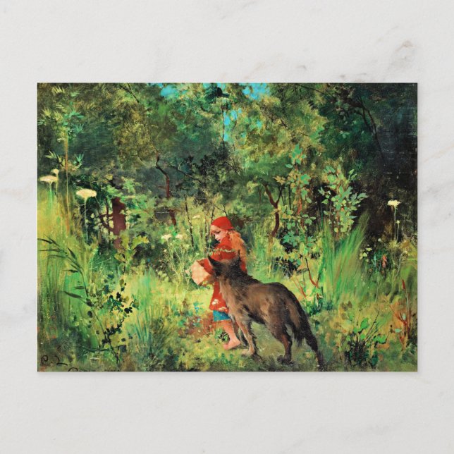 Little Red Riding Hood, fine art painting Postcard (Front)
