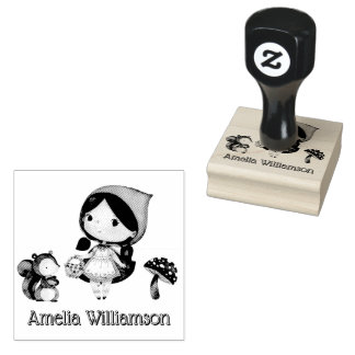 Little Red Riding Hood Kindergarten Preschool  Rubber Stamp