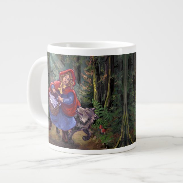 Little Red Riding Hood Large Coffee Mug (Front Left)