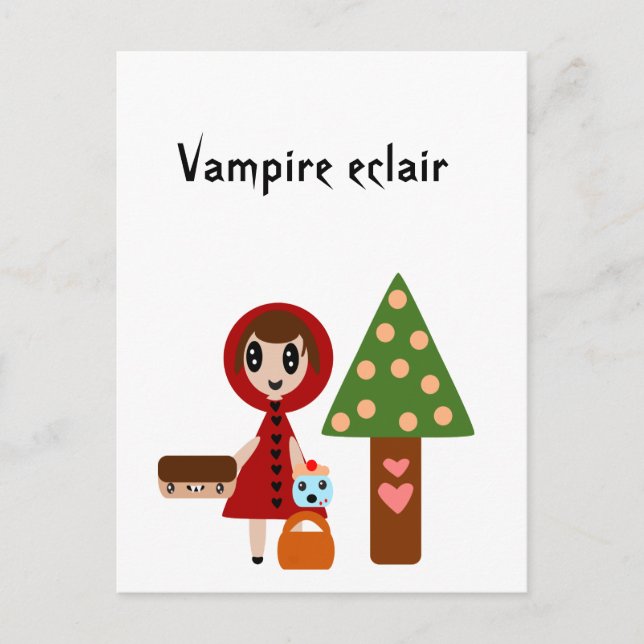 Little Red Riding Hood Meets the Vampire Eclair Postcard (Front)