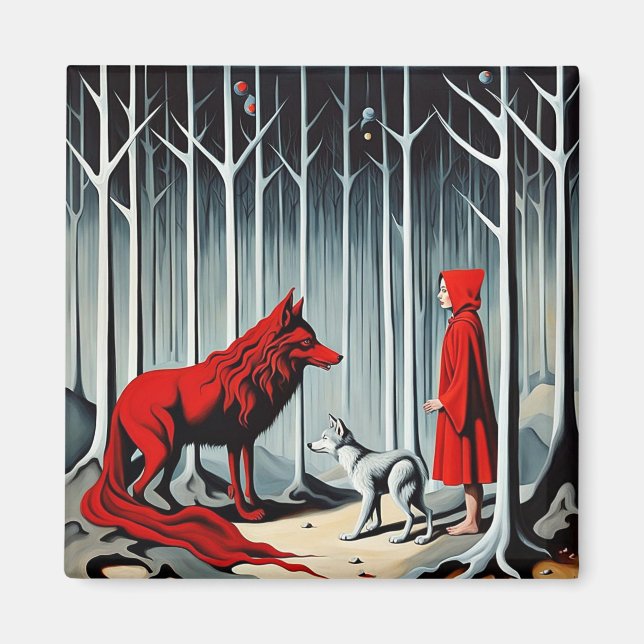 Little Red Riding Hood meets the Wolf Magnet (Front)