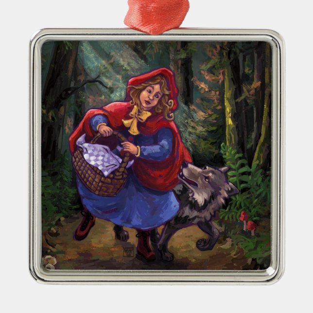 Little Red Riding Hood Metal Ornament (Front)