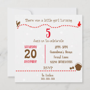 Little red riding hood party invitation