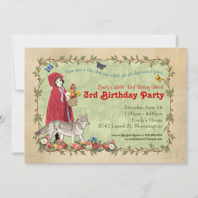 Little Red Riding Hood Party Invitation (Front)