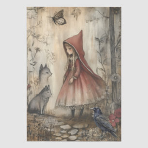 Little Red Riding Hood & Raven Themed Decoupage Tissue Paper