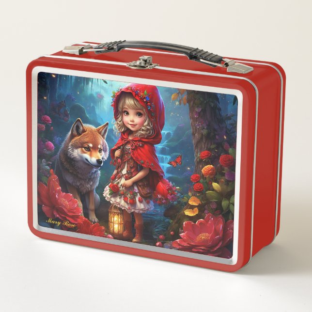 Little Red Riding Hood & The Wolf Metal Lunch Box (Front)