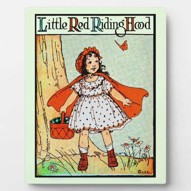 Little Red Riding Hood Vintage Cute Plaque (Front)