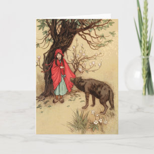 Little Red Riding Hood Vintage Fairy Tale Card