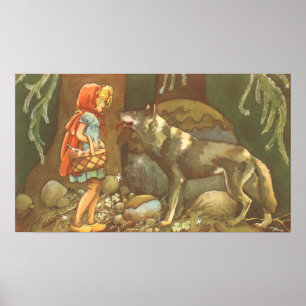 Little Red Riding Hood, Vintage Fairy Tale Poster