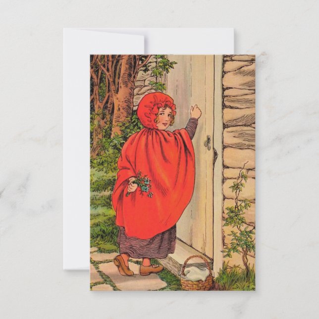 Little Red Riding Hood Vintage Thank You Card (Front)