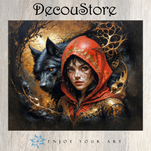 Little Red Riding Hood with the Wolf Decoupage Tissue Paper