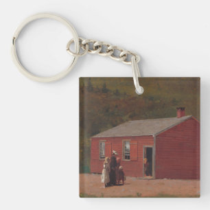 Little Red School Cabbin by Winslow Homer Key Ring