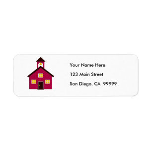 Little Red Schoolhouse Return Address Label