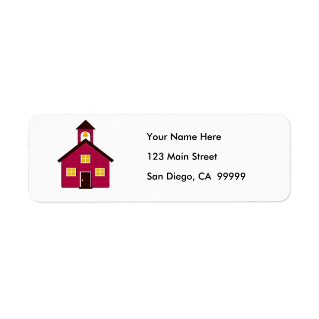 Little Red Schoolhouse Return Address Label (Front)