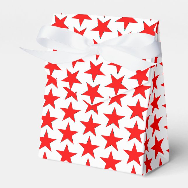 Little Red Stars Favour Box (Front Side)