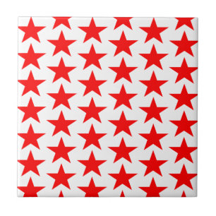 Little Red Stars Pattern Ceramic Tile