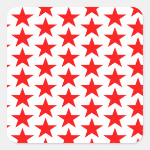 Little Red Stars Pattern Square Sticker