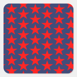 Little Red Stars Pattern Square Sticker