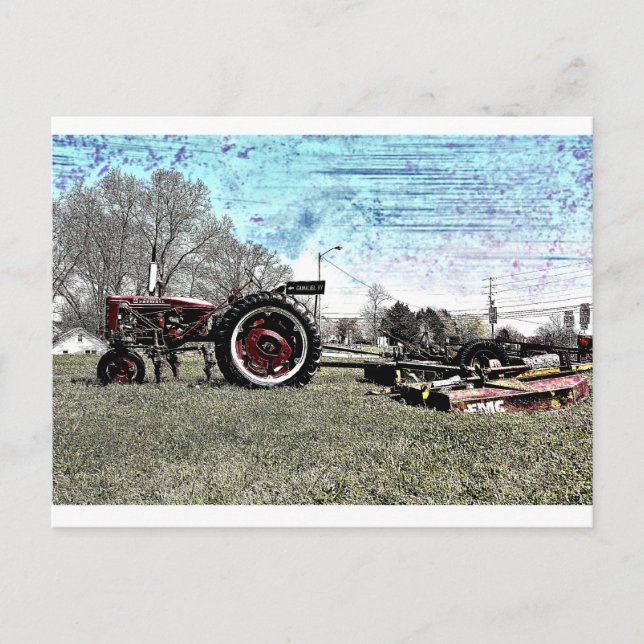 Little Red Tractor Postcard (Front)
